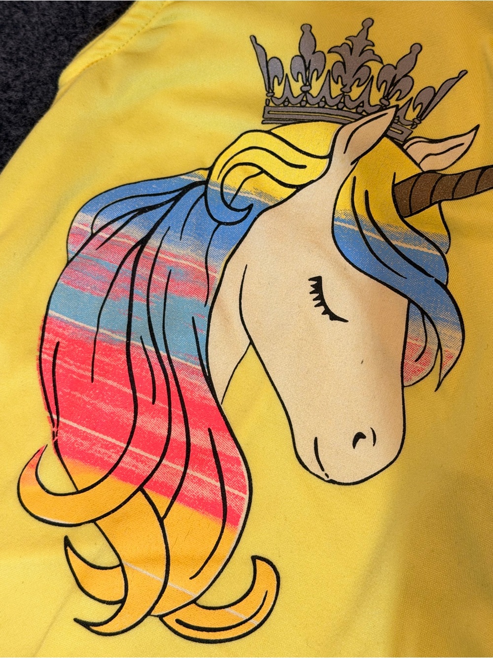 Yellow Hooded Unicorn Tank with Rainbow Stripe Shorts Set - Picture 5 of 7